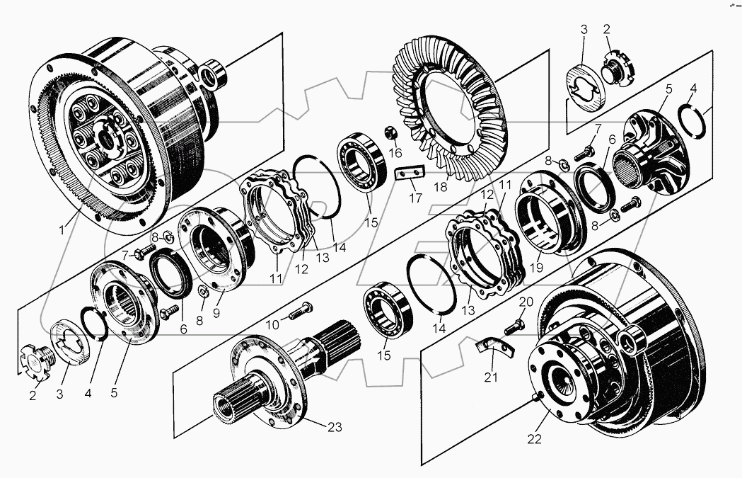 Главная передача с бортовыми фрикционами