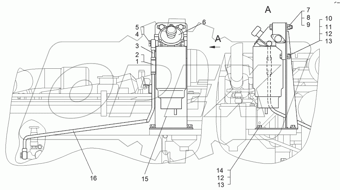Установка фильтра грубой очистки топлива (PreLine 270)