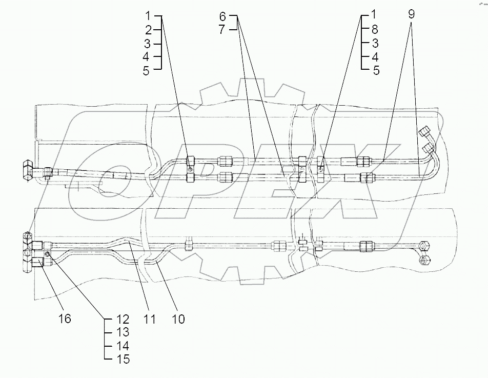 Установка трубопроводов перекоса отвала