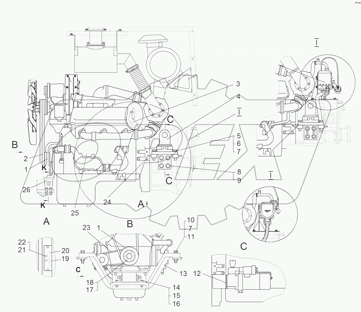 Установка двигателя