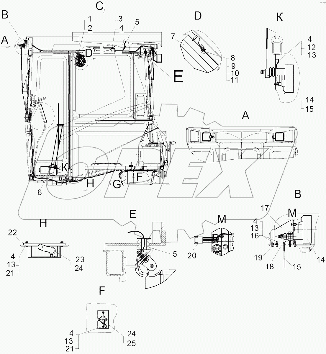 Электрооборудование кабины 114-10-200СП