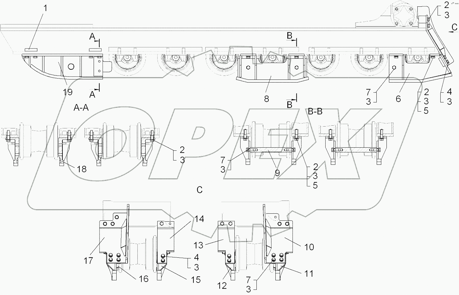 Установка щитков от схода гусениц