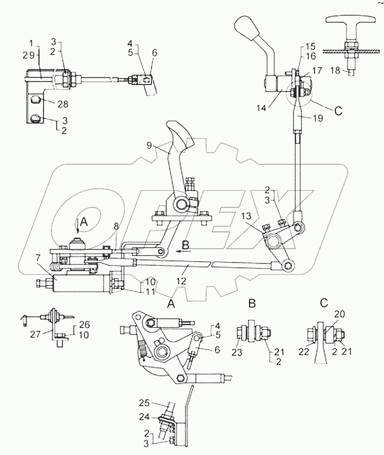 Управление дизелем (с электростартерным пуском)