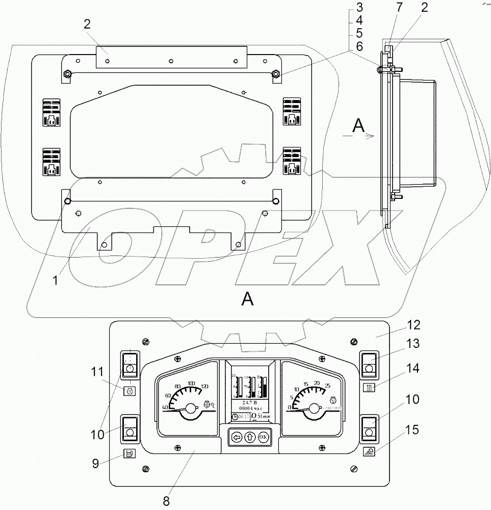 Установка панели приборов