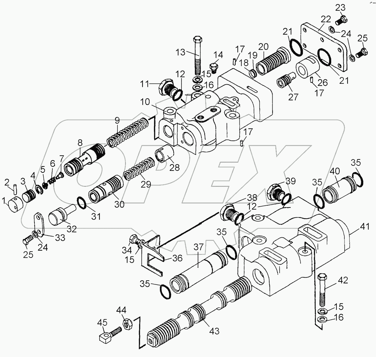 Блок клапанов, блок передач