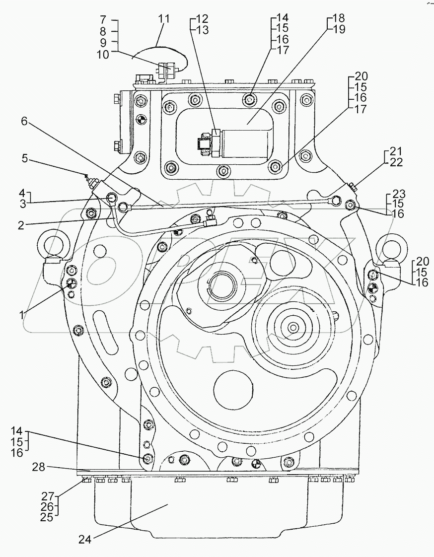 Коробка передач, детали крепления