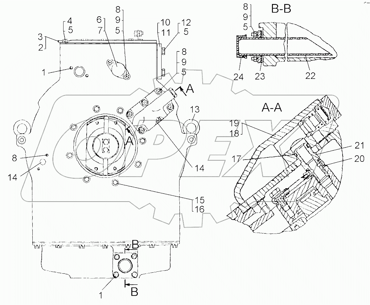 Коробка передач, детали крепления