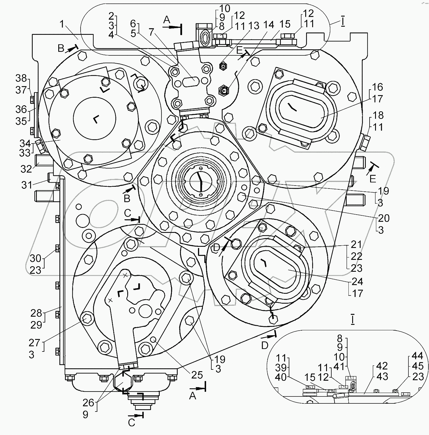Гидротрансформатор с редуктором приводов