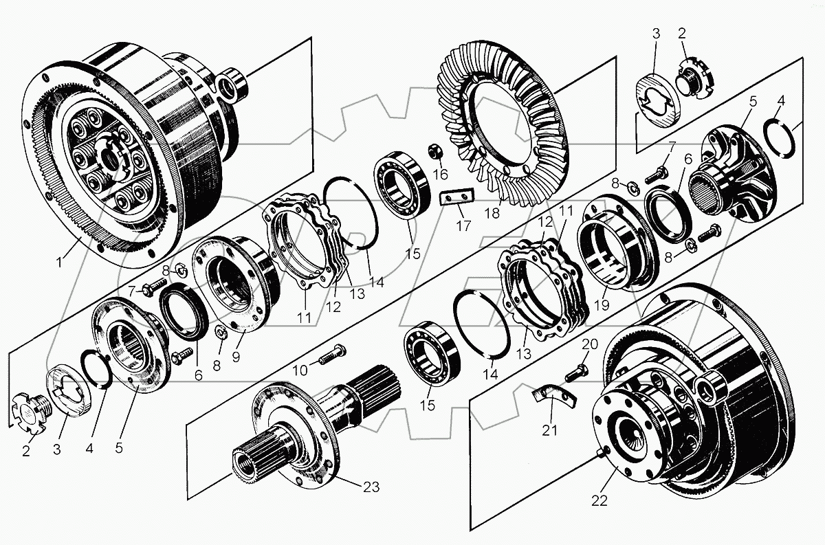 Главная передача с бортовыми фрикционами