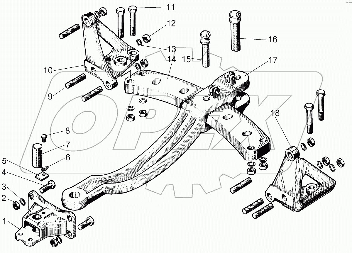 Установка прицепного устройства маятникового типа