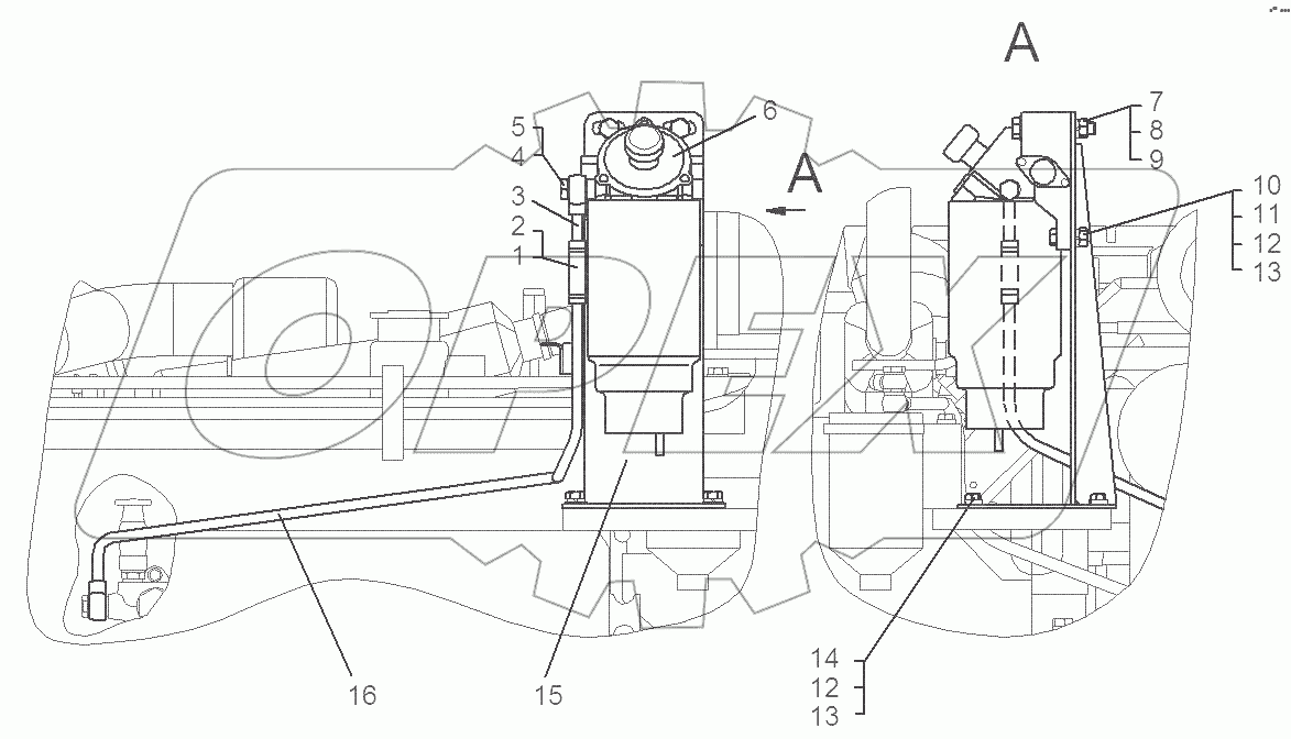 Установка фильтра грубой очистки топлива (PreLine 270)
