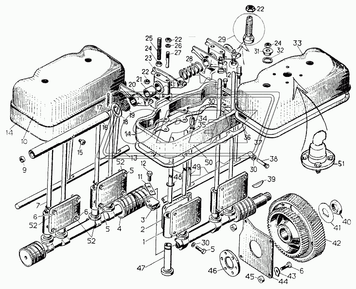 Механизм газораспределения дизеля