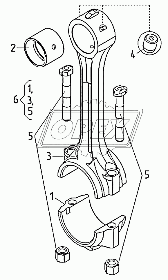 Шатун дизеля. Комплект