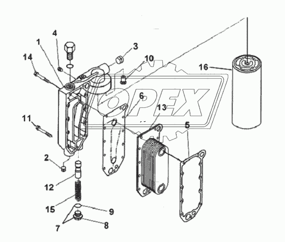 Маслоохладитель и масляный фильтр