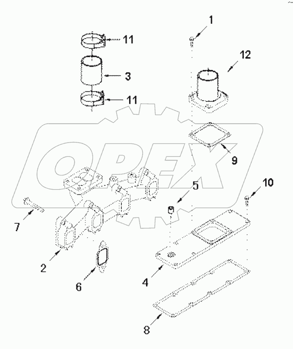  XM L001ZZ Manifold, exhaust