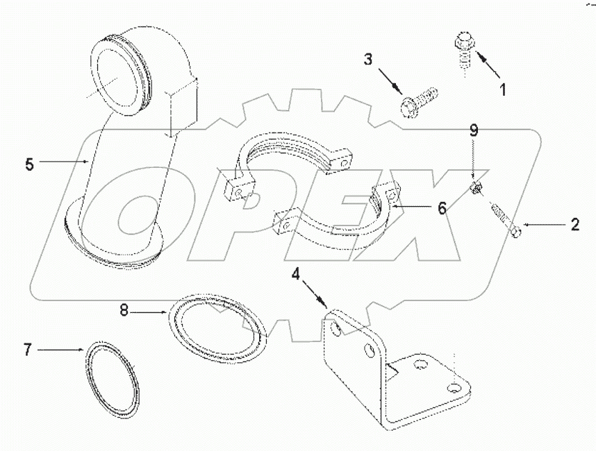  XS9469ZZ Connection, exhaust outle
