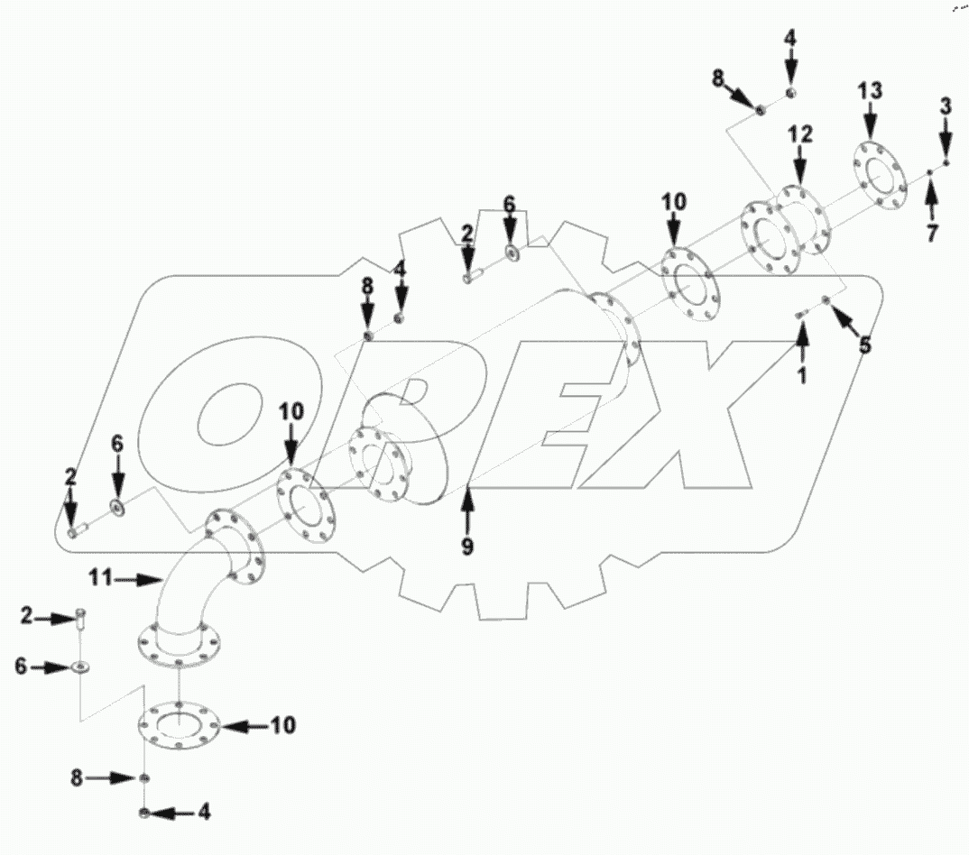  CONNECTION, EXHAUST OUTLET XS 1100
