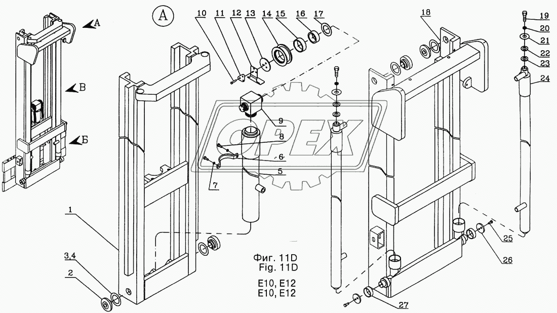 Подъемное устройство D12E 00.00.00 /H=2000 1