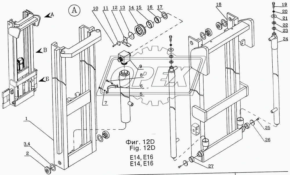 Подъемное устройство D18E 00.00.00 /H=2000 1