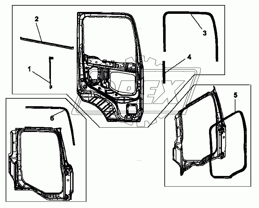 6107B-C0100 Уплотнитель правой двери