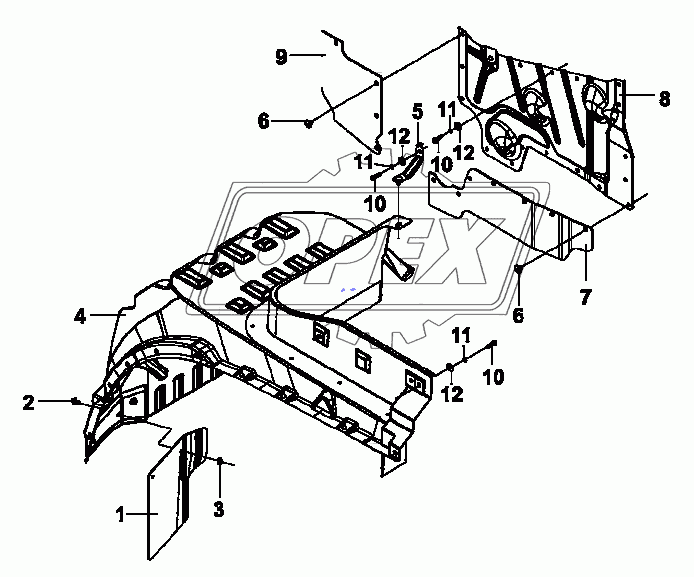 8403E-C0102 Левый внутренний брызговик