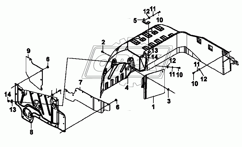 8403F-C0100 Правый внутренний брызговик