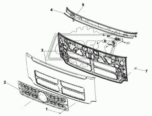Передняя панель с решеткой радиатора