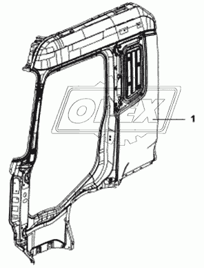 Левая боковая панель кабины в сборе