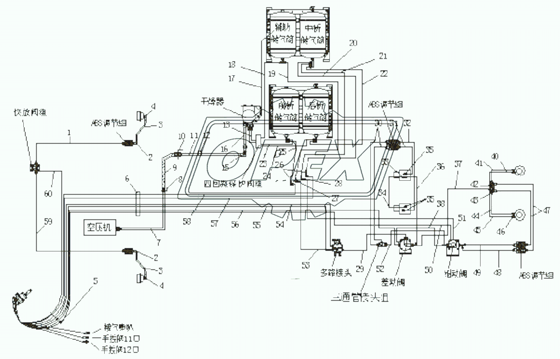 35Е57-06001 Схема тормозной системы (с ABS)