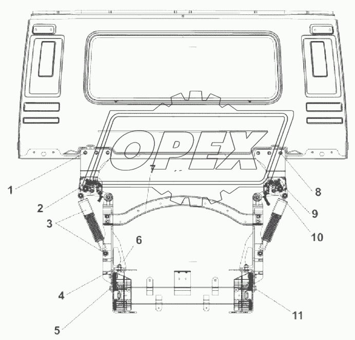 5001B-C0100 Задняя подвеска кабины