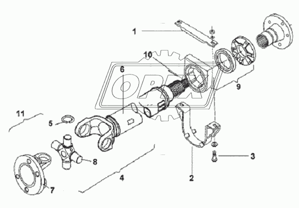 Middle Driving Shaft & Support Assembly