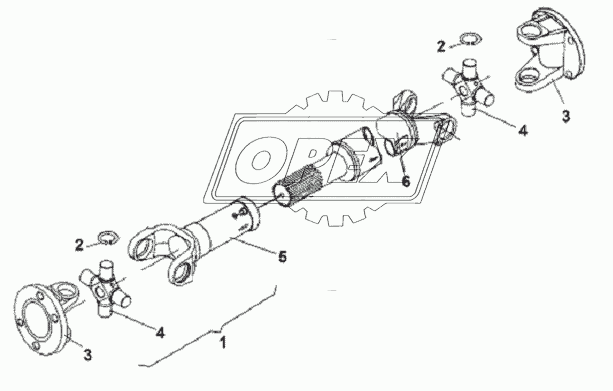 Driving Shaft & Sliding Fork Assembly