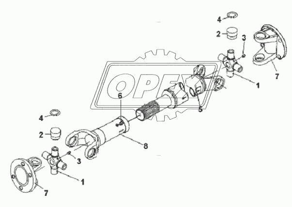 Driving Shaft & Spline Shaft Fork Assembly
