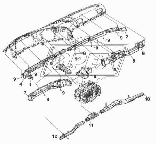 Warm Air Blower Water Pipe Subassembly