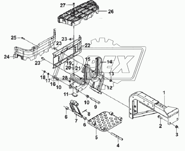 Left Footrest Subassembly - Complete Vehicle