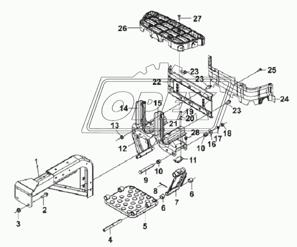 Right Footrest Subassembly - Complete Vehicle