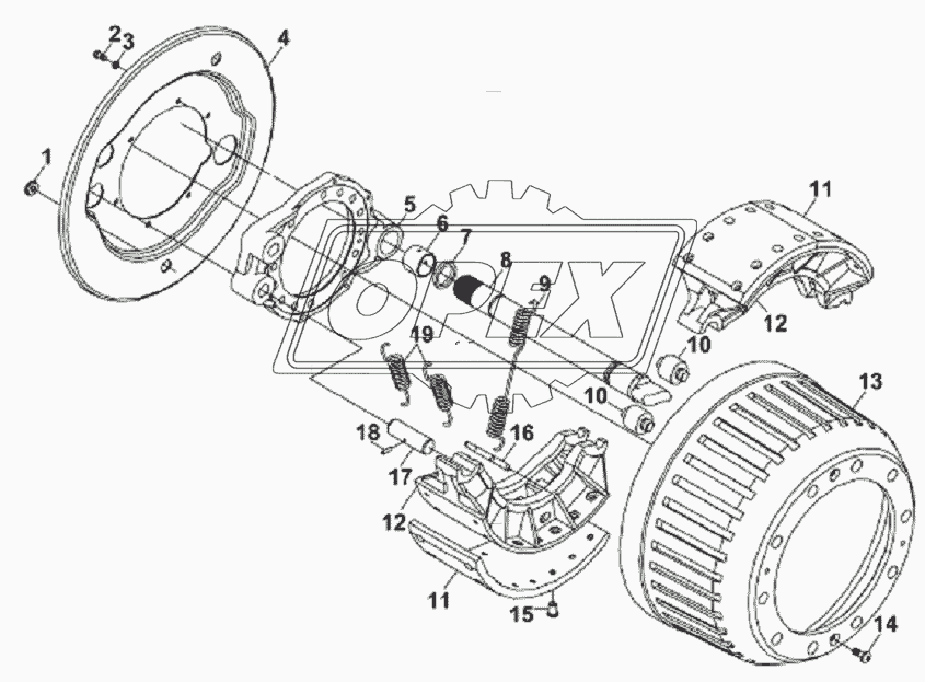 DH7131-15 Тормоз колеса среднего моста