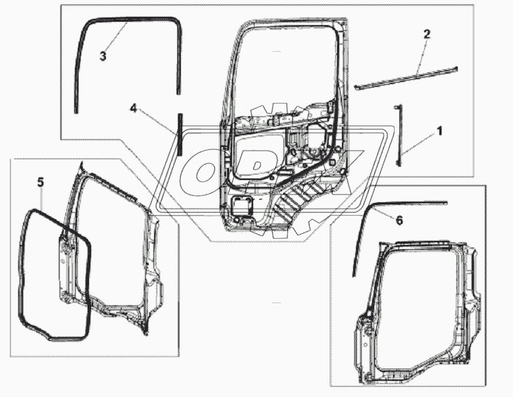 6107A-C0100 Уплотнитель левой двери