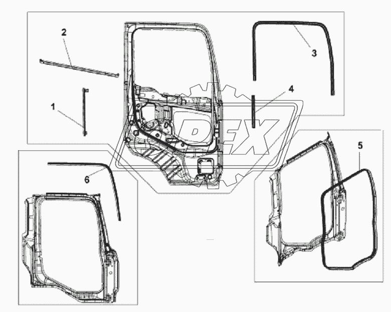 6107B-C0100 Уплотнитель правой двери