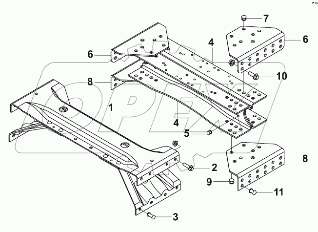 2801H-K22R0 Комплект поперечины - усилительная балка