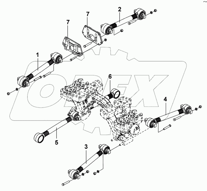 2931B-K2000 Задняя распорная штанга