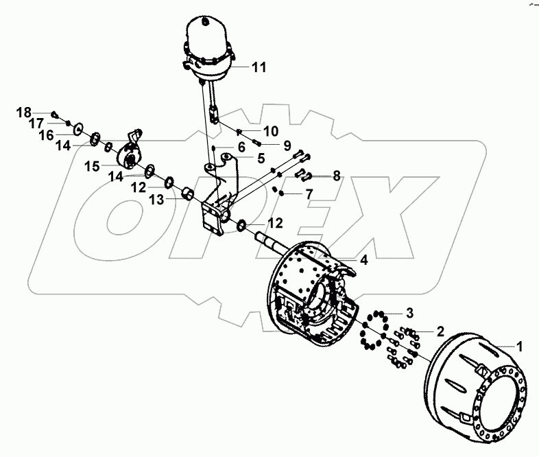 3502A-K20R1 Задний левый тормозный механизм