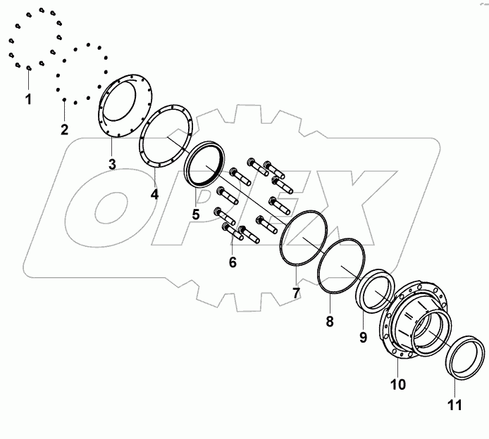 11428000 Задняя ступица в сборе