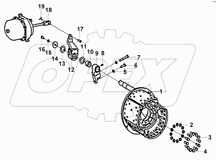 3503A-K20R0 Средний левый тормозный механизм