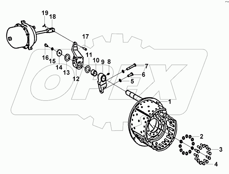 3503B-K20R0 Средний правый тормозный механизм