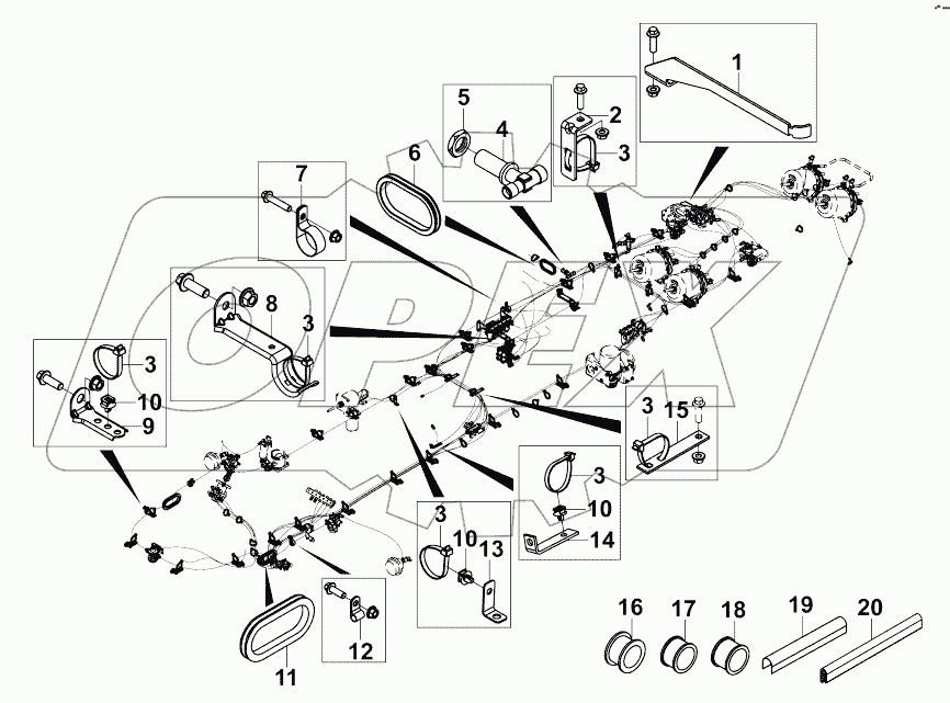 3506P-K21R1 Трубный хомут, защитный кожух, держатель