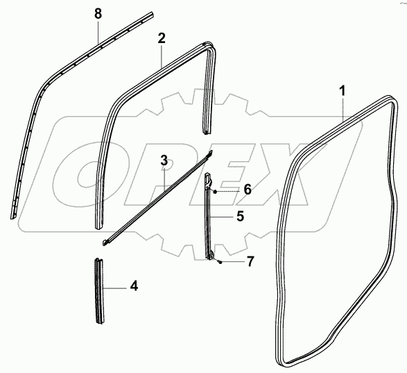 6107B-C0100 Блок уплотнителя правой двери