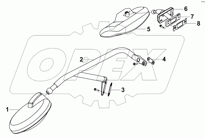 8219A-C0104 Блок зеркала нижнего вида