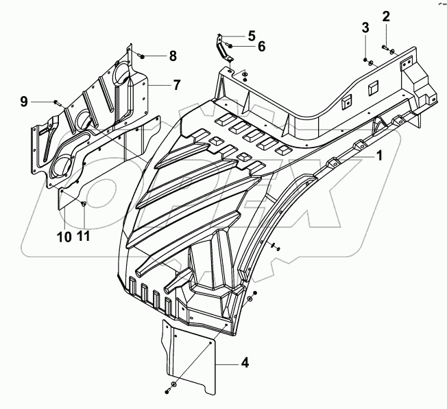 8403E-C0100 Левый внутренний брызговик