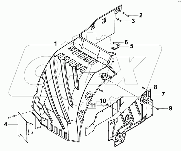 8403F-C0100 Правый внутренний брызговик